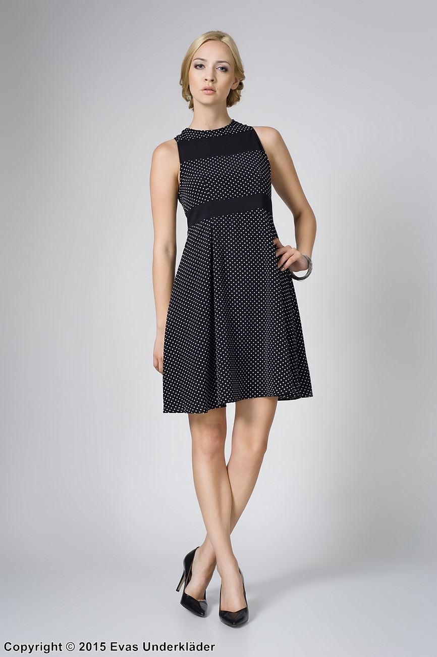 A-linjeformad klänning med prickar, XS - 5XL